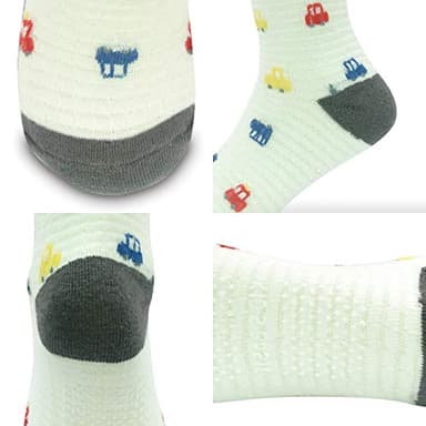 SkiBeaut Toddlers Boy Girl Socks, 12 Pairs Kids Non Slip Grips Children Sticky Slippery Crew Toddlers Boys Girls Socks for 3-5 Years Old - Image 6