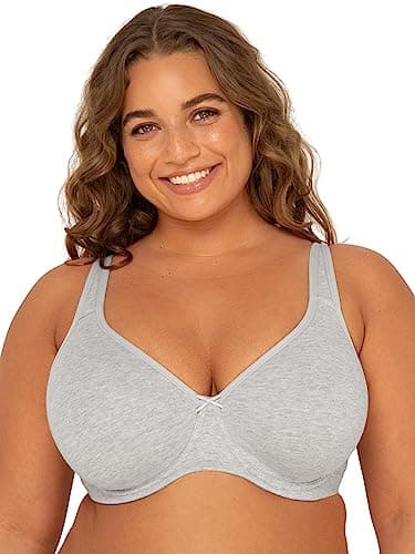 Fruit of the Loom Womens Plus Size Cotton Unlined Underwire Bra Heather Grey - Image 1