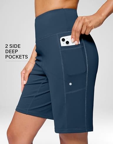 G Gradual Women's 9" Bermuda Long Shorts with Pockets High Waisted Athletic Knee Length Shorts for Women Walking Workout(Borealis Green,M) - Image 5