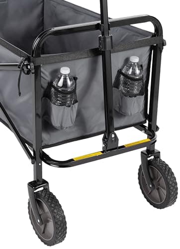 Amazon Basics Collapsible Folding Heavy Duty Utility Wagon for Outdoor Sports, 265 pounds Weight Capacity, Camping, Garden, and Shopping, 27.6 x 40.9 x 20 inches, Gray - Image 4