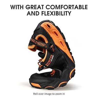HUMTTO Men's Amphibious Water Shoes - Outdoor Hiking Sandals for Men Summer Non-Slip Quick Drying Water Sandals River Shoes 10.5 Black - Image 4
