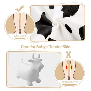INPANY Bouncy Cow Farm Animal Hopper Toys, Toddler Plush Bouncing Inflatable Bouncer, Ride on Hopping Horse, Indoor Outdoor Cowboy Rodeo Birthday Party Decorations Gifts for 2 3 4 Year Old Girls Boys - Image 2