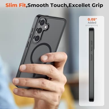 SUPFINE Magnetic for Samsung Galaxy S24 Plus Case / S25 Plus Case(Compatible with MagSafe) (Military Grade Drop Protection) Slim Translucent Shockproof Phone Case,Black - Image 7
