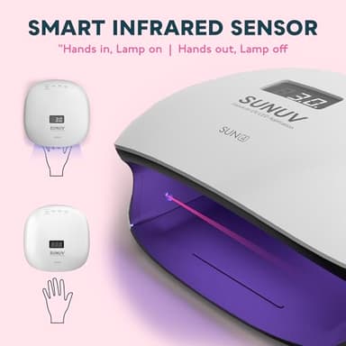 SUNUV UV LED Nail Lamp, UV Light for Nails Compatible with All Gel Polish, 36 LEDs with 4 Timer Settings, LCD Display for Home Salon SUN4 Black - Image 8