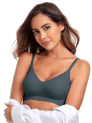 OEAK Womens Wireless Bras Comfortable Push Up Bra No Underwire Bra Full Support Lift Bralette Everyday Seamless Tshirt Bras Navy M - Image 9