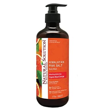 Natural Solution Body Wash, Made with Organic Blood Orange Extracts & Himalayan Pink Salt, Moisturize Skin with Hydrating Shower Gel for Oily Skin – 17 fl oz - Image 1