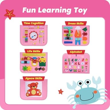 INKLAB Busy Board for Toddlers 1-3, Toddler Montessori Toys Age 3, Learning Toys for Toddlers 1 2 3 Years, Busy Board for 1 Year Old - Image 3