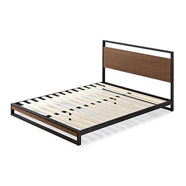 ZINUS Suzanne Bamboo and Metal Platform Bed Frame, 7-Inch Low Profile, Solid Steel Construction, No Box Spring Needed, Wood Slat Support, Easy Assembly, Chestnut Brown, Queen - Image 8