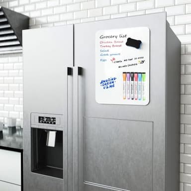 MaxGear 16 X 12 inch Magnetic Dry Erase Whiteboard for Refrigerator, Fridge Whiteboard Sheet Fridge Shopping List Office Notice Board with New Stain Resistant Technology (Include 1 Eraser,6 Markers) - Image 6