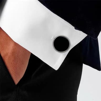 Black Cufflinks For Men Unique French Shirt Cuff Links Mens Groom Gifts From Bride Gift Box Packing For Father Husband Business Wedding Shirts - Image 4