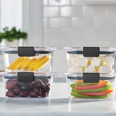 Rubbermaid Brilliance BPA Free Airtight Food Storage Containers with Lids, Set of 4 (4.7 Cup) Ideal for Lunch, Meal Prep, and Leftovers - Image 4