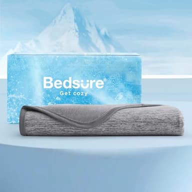 Bedsure Cooling Blanket for Hot Sleepers - Cold Blanket Queen Size for Sleeping, Ice Summer Cool Bedding with Rayon Derived from Bamboo, Lightweight Arc-Chill Thin Room Bed Cooling Essentials, 90x90 - Image 6