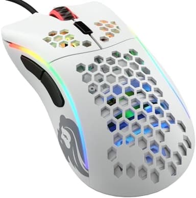 Glorious Model D- (Minus) Wired Gaming Mouse - 61g Superlight Honeycomb Design, RGB, Ergonomic, Pixart 3360 Sensor, Omron Switches, PTFE Feet, 6 Buttons - Matte White - Image 2