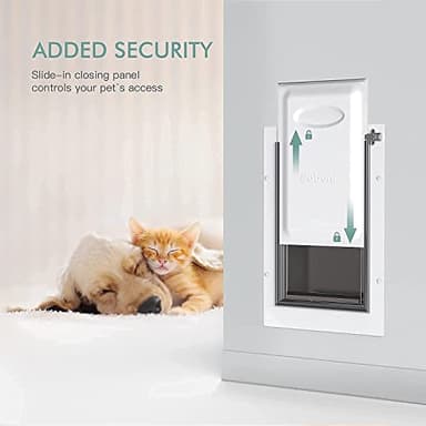 Baboni 3-Flap Pet Door for Wall, Steel Frame and Telescoping Tunnel, Aluminum Lock, Double Flap Dog Door and Cat Door, Strong and Durable (Pets Up to 100 Lb) -Large - Image 6