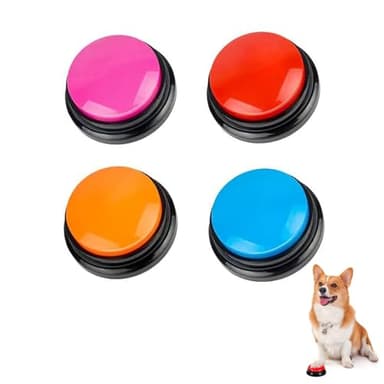 BoArt Voice Recording Button, Dog Buttons for Communication Pet Training Buzzer, 30 Second Record&Playback, Voice Recording Clicker for Cat, Puppy, Pet Trainin, Funny Gift for Study Office Home 4 Pcs - Image 1