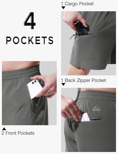 Rdruko Men's Quick Dry Hiking Shorts Lightweight Running Gym Outdoor Active Shorts with Zipper Pockets - Image 7
