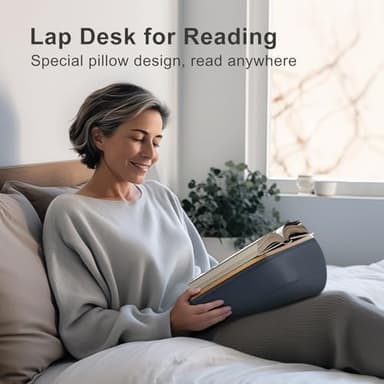 Lap Beanbag Book Stand for Hands Free Reading Comfortable Reading Pillow Stand Minimize Neck Strain Perfect Idea for Book Lovers in Dorm Room or Anywhere Else with Bookseat(Gray - Image 4