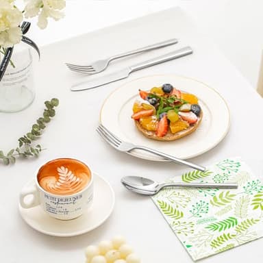 KINGSTONE Silverware Set with Serving Utensils, 65-Piece Forged Flatware Set Cutlery Set Premium Stainless Steel, Service for 12, for Kitchen, Home, Wedding, Party, Mirror Polished and Dishwasher Safe - Image 6