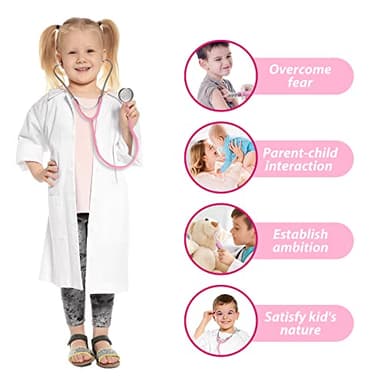 Phobby Kids Doctor Kit, 8 Pieces Kids Doctor Playset with Medical Storage Bag & Real Stethoscope, Pretend Play Doctor Toys for Toddler Boys Girls Aged 3 4 5 6 - Image 4
