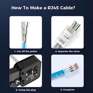 ZOERAX 100-Pack RJ45 Cat6 Pass Through Connector RJ45 Modular Plugs for Solid or Stranded UTP Cable - Image 6