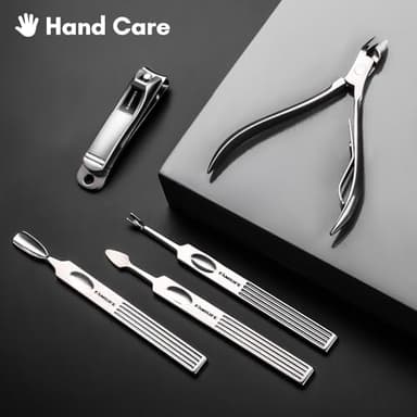 FAMILIFE Manicure Set, Professional Manicure Kit Nail Clippers Set 11 in 1 Stainless Steel Pedicure Tools Nail Kit Men Grooming Tool with Portable Brown Leather Travel Case Luxury Gifts for Him - Image 3