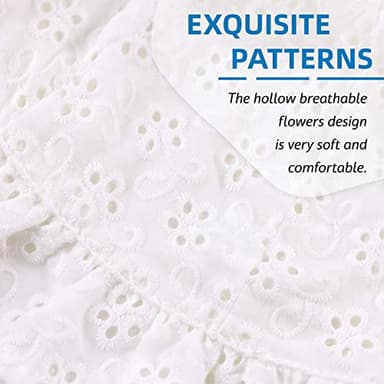 JANGANNSA Bow Baby Girls Summer Hat Flower Toddler Girls Sun Hat Cotton Breathable Infant Cap (White Flower, M) - Image 4