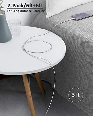 USB Type C Cable 6FT 2Pack Fast Charging Cable USB C Charger Phone Cord for Samsung Galaxy A01 A02s A03s A10e A11 A12 A13 A14 A20 A21 A32 A42 A52 A53 A50 A51 S21 S22, G7/G6, LG K51 Stylo 6 5 4 - Image 8