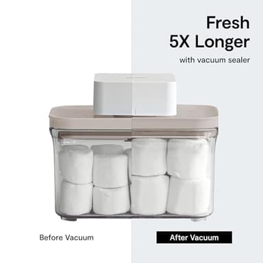 VAKUEN Premium Airtight Food Storage Container. Special Edition Mercury Color 8P/Set. 7pcs Container and Vacuum Sealer. Patented Double Silicone Lining, 100% Leak Proof, BPA-FREE - Image 4