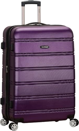Rockland Melbourne Hardside Expandable Spinner Wheel Luggage, Purple, Checked-Medium 24-Inch - Image 1