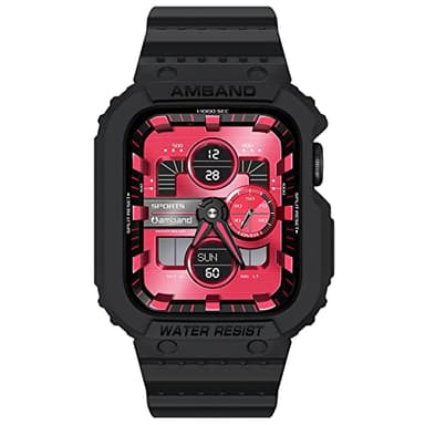 amBand Compatible for Apple Watch Band 41mm 40mm 38mm with Bumper Case, Rugged Men Women Bands for iWatch SE 3 SE2nd SE Series 9 8 7 6 5 4 3 2, Sport Military Protective Cases Drop-Proof, Matte Black - Image 7