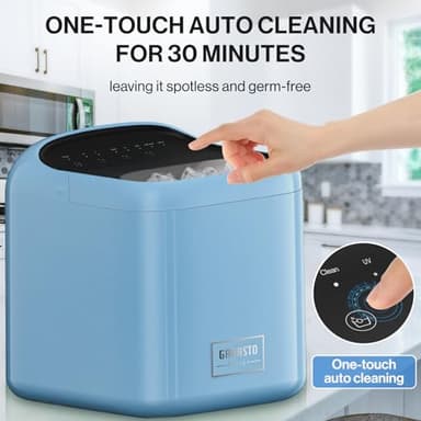 Ice Makers Countertop, 9 Cubes Ready in 6 Mins, High Capacity 33lbs/Day, One-Click Operation, Self-Cleaning Countertop Ice Machine with Ice Scoop/Ice Basket for Home/Kitchen/Office (Blue) - Image 6