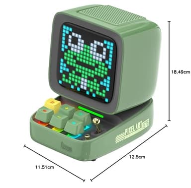 Divoom Ditoo Pro Programmable Pixel Art LED-Bluetooth-Speaker Showing-Clock Emoji DIY Design for Home Wedding Party Decoration with Wireless App Control (Green) - Image 9