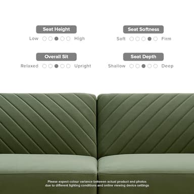 mopio 76.8" Futon Sofa Bed, Small Couch, Sleeper, Loveseat, Mid Century Modern Futon Couch, Sofa Cama, Couches for Living Room (Olive Green Premium Velvet) - Image 6