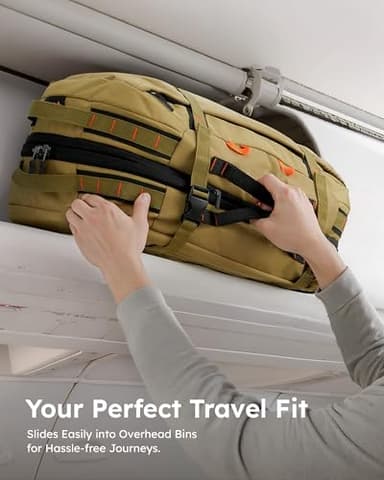 Tolaccea Travel Laptop Backpack, Large Carry on Backpack Flight Approved Convertible Duffle Luggage Bag Daypack Work Business Rucksack Fits 16" Laptop for Men Women 3 Carrying Ways, 40L-50L Expandable - Image 6