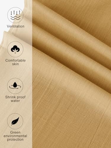 PASLTER Mens CasualCotton Pants Loose Fit Straight-Legs Elastic Drawstring Waist Summer Beach Long Pant - Image 6