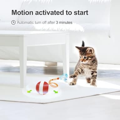 Jkanti Interactive Cat Toys for Indoor Cats,The 3rd Generation Agile Moving Cat Ball with Elastic Mesh Tail,Automatic Kitten Toys for Bored Indoor Adult Cats,Motion Activated (Orange) - Image 5