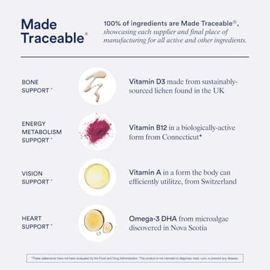 Ritual Multivitamin for Men 18+ with Zinc, Vitamin A and D3 for Immune Function Support*, Omega-3 DHA, B12, K2, Gluten Free, Non-GMO, Vegan, Mint Essenced, 30 Day Supply - Image 4