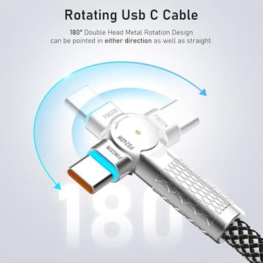 USB C to USB C Cable10ft,240W 2-Pack Braided 180°Rotating Type C Charging CableFast Charge for iPhone 16/16Pro/16Plus/16ProMax,MacBook Air,iPad Pro,Pixel,Samsung Galaxy S23/S24 Ultra-Black - Image 3