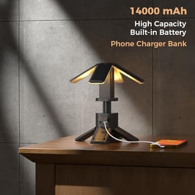 Clemas Telescopic Camping Lights Rechargeable 14000 mAh Led Multifunction Magnetic Lanterns Job Site Lighting Cordless Dimmable Camping Tent Lamp Portable Power Supply 6000LM IPX5 Waterproof - Image 5