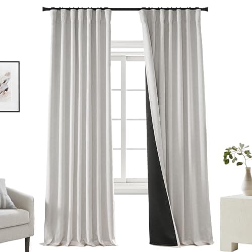PANELSBURG 90 Inch Blackout Drapes for Nursery Girl Boy Neutral Curtains for Living Room Bedroom Light Grey Black Out Curtains 90 Inch Long Thermal Drapes - Image 1