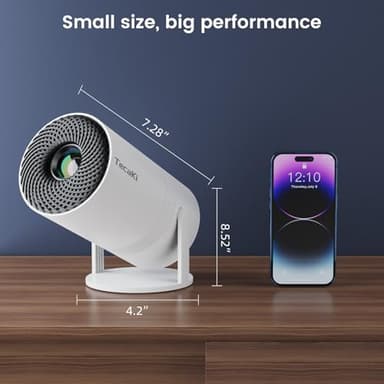 Mini Portable Projector with WiFi and Bluetooth,Support Movie Projector 1080P HD,Auto Keystone Correction,180° Rotatable,Compatible with TV Stick, HDMI, USB, Smartphone, Laptop (White 1) - Image 8