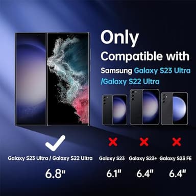 X-it for Samsung Galaxy S23 Ultra Screen Protector Privacy [Auto Alignment/Dust Removal],Bubble-Free,[100% Ultrasonic Fingerprint ID] Easy Installation Full Coverage Anti-Spy [Non-Glass] 2 Packs - Image 8