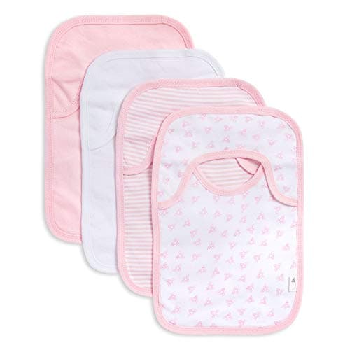 Burt's Bees Baby - Bibs, 4-Pack Lap-Shoulder Drool Cloths, 100% Organic Cotton with Absorbent Terry Towel Backing (Blossom Variety) - Image 1