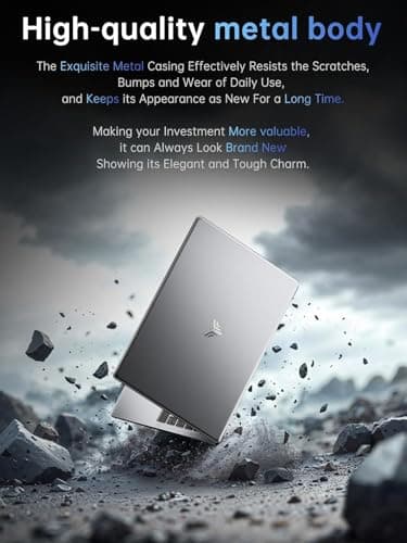 MALLRACE 2025 Laptop Computer with N150 Processor(4C/8T,up to 3.6GHz), 16GB DDR4 512GB NVMe SSD,15.6" Full HD IPS Display,5000mAh Battery, Wi-Fi,Type-C (Full Feature),Webcam - Image 4