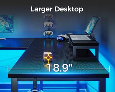 ODK L Shaped Desk, 66" Computer Corner Desk, Gaming Desk, Home Office Writing Desk with Monitor Shelf, Space-Saving Workstation Desk, Modern Simple Wooden Table, Easy to Assemble, Black - Image 7