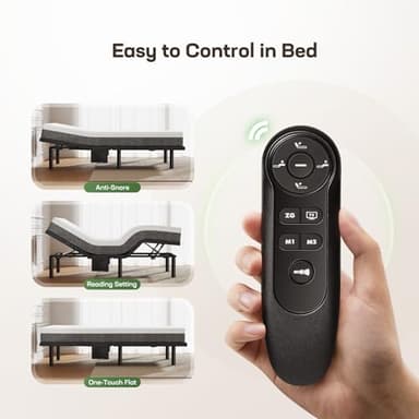 Marsail MS01 Twin XL Adjustable Bed Frame + 10-inch Gel Memory Foam Mattress, Adjustable Bed Base with Under-Bed Nightlight, Wireless Remote Control Adjustable Bed with 4 Height Options, Twin XL - Image 3