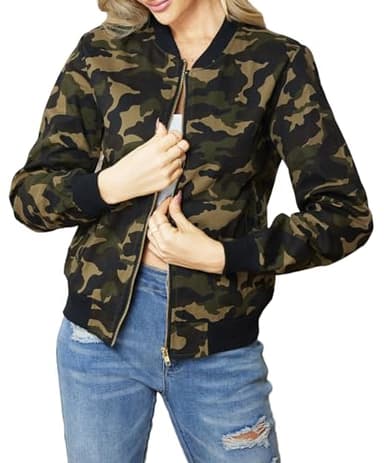 Sexycherry Faddish Military Casual Camouflage Lightweight Thin Short Jacket Coat For Women,Camouflage,X-Large - Image 6