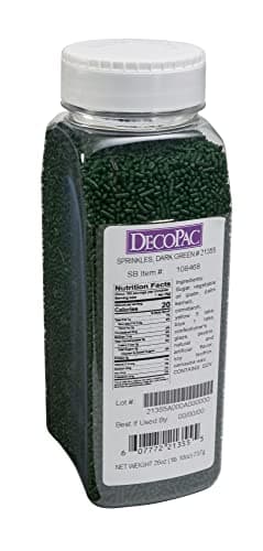 DecoPac Green Sprinkles | Extra Large 26oz Pack | Cake Sprinkle Mix, Fancy Sprinkles For Cake Decorating, Handheld Container, Candy Sprinkles, Cake Sprinkles - Dark Green - Image 1