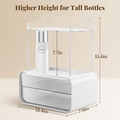 Delamu Bathroom Counter Organizer 2-Drawers 2-Tier Acrylic Makeup Organizer for Vanity Countertop, Skincare Perfume Storage, Easy Assembly, Ideal Gift for Women, Bath Linen Sets, Clear - Image 6