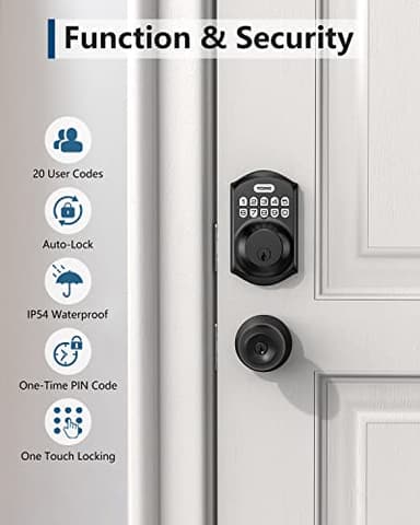 TEEHO TE001 Keyless Entry Door Lock with Keypad - Smart Deadbolt Lock for Front Door with 2 Keys - Auto Lock - Easy Installation - Matte Black - Image 5